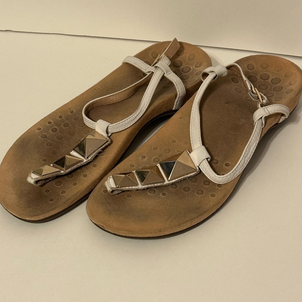 Women's White‎ Sandals with Studded Detail